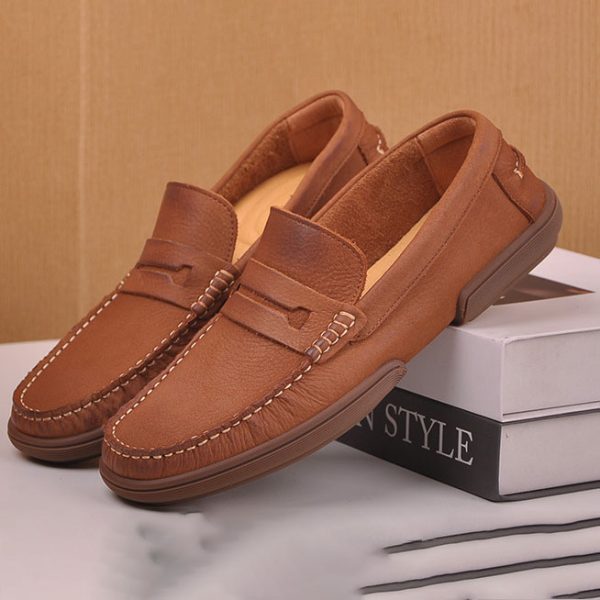 Genuine Leather Flat Sole Loafer NFES25