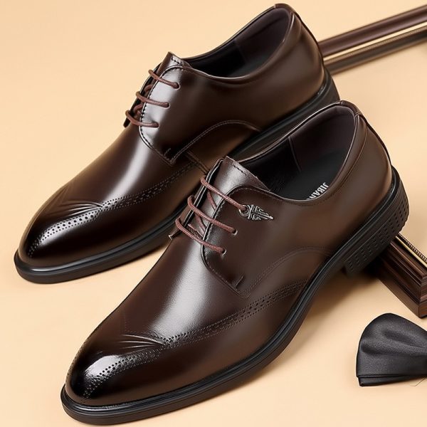 Genuine leather soft bottom business shoes NFE569