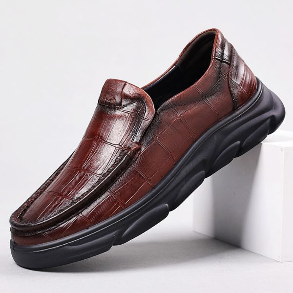 Genuine leather thick sole loafers NFE809