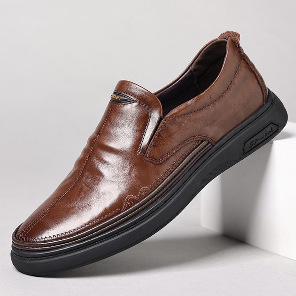 Genuine leather british style slip-on shoes NFE808