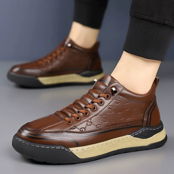 Trend thick sole non slip casual leather shoes NFE1216