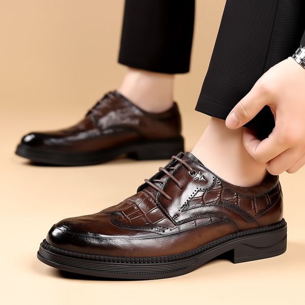 Breathable brogue business casual leather shoes NFE800