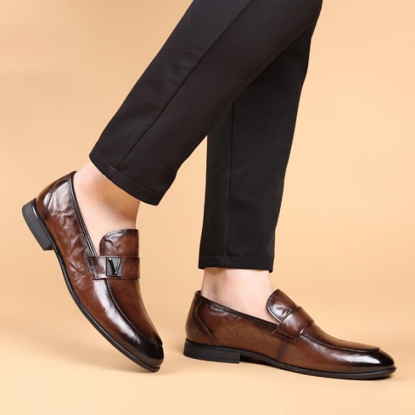 Genuine leather soft sole breathable loafer NFE595