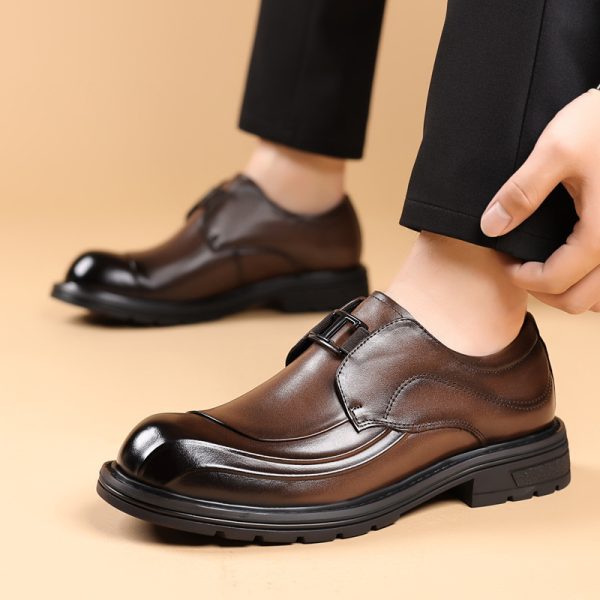 Genuine leather thick bottom business shoes NFE566