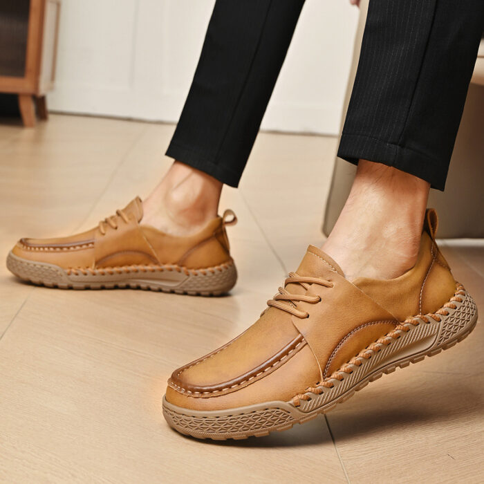 Low-top lace-up leather casual shoes NFER740