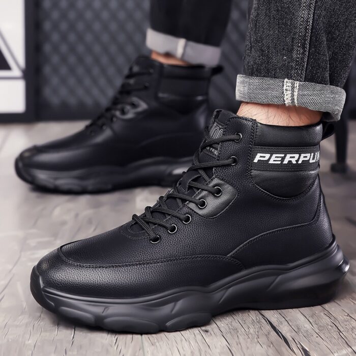 Genuine leather cotton high top sneakers NFER21