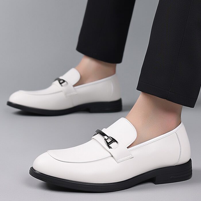 British business cotton leather slip-on loafers NFER649