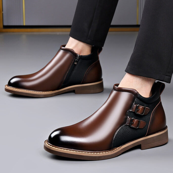 Genuine leather high top chelsea boots NFES186