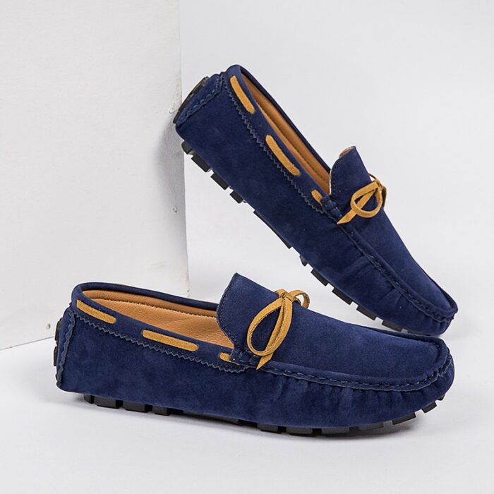 Suede Leather Rubber Sole Loafer NFER079