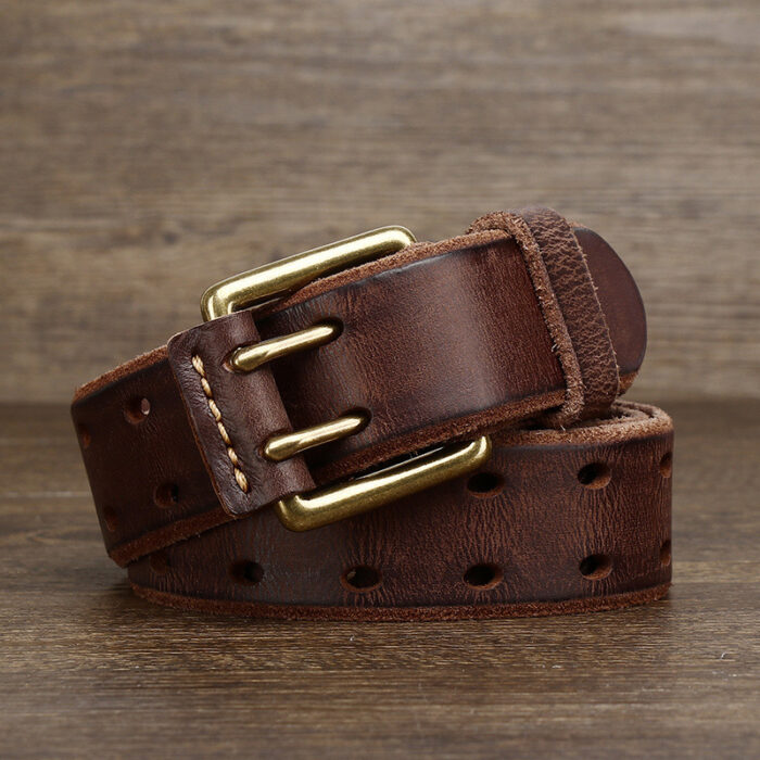 First-Layer Cowhide Retro Punch-Free Pin Buckle Belt NFAR13