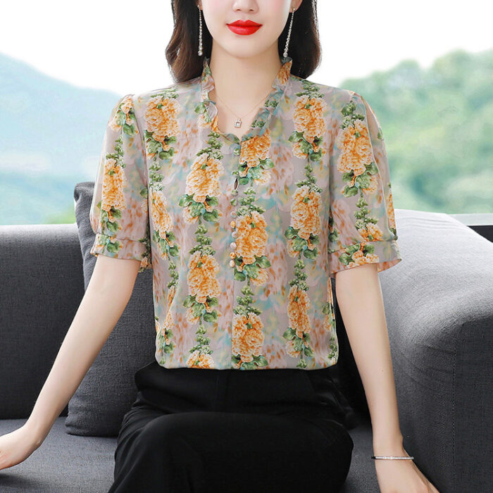 Elegant Chiffon Mid Sleeve Shirt SV17