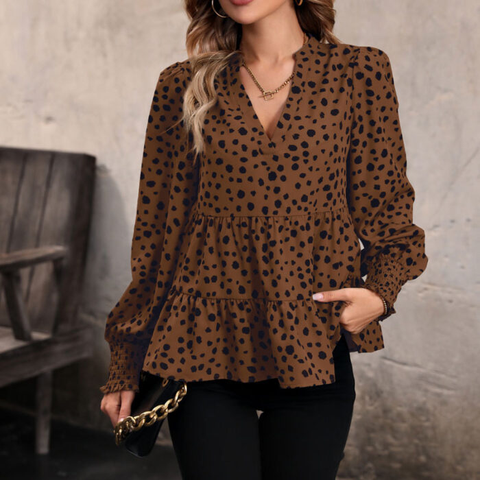 Long-Sleeved Leopard Print Shirt SV06