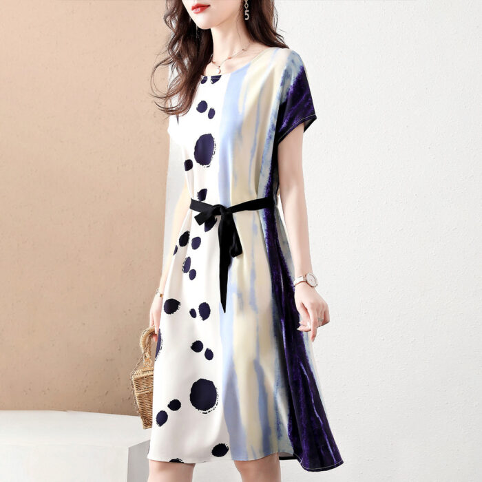 Gentle Style Retro French Style Printed Skirt SV16