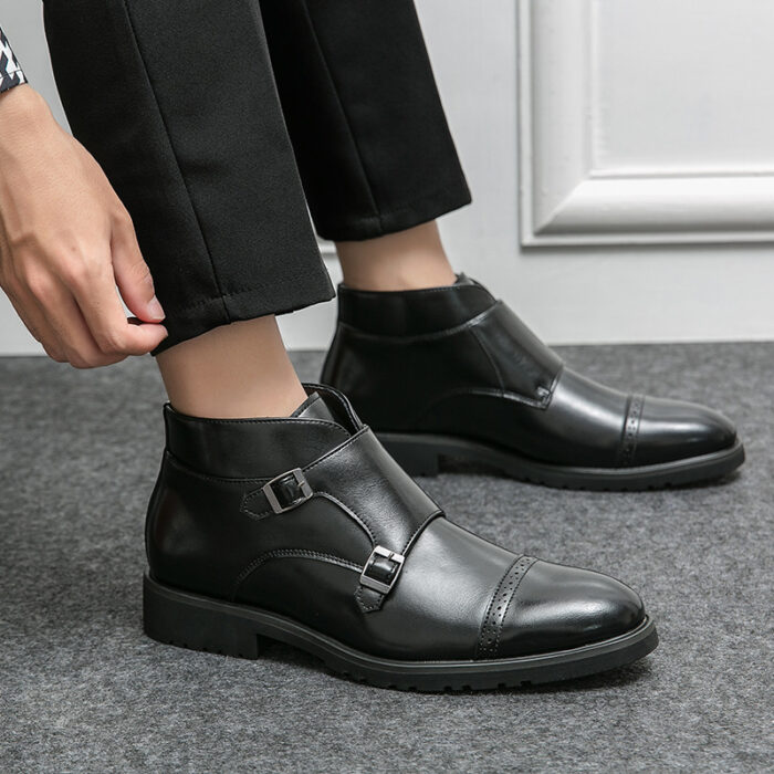 Autumn and Winter Pointed-Toe Leather Boots NFER113