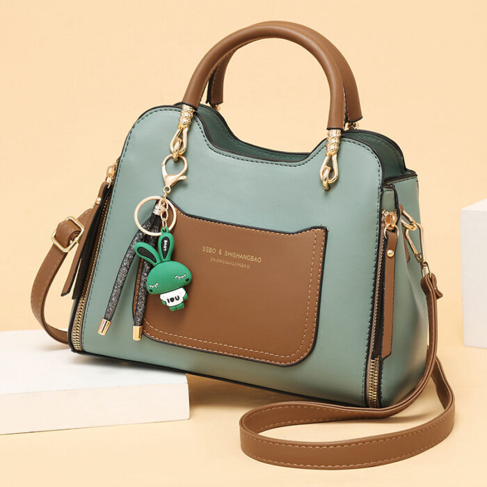 Contrast Color Fashion Handbag Simple Shoulder Crossbody Bag Wome NFER139