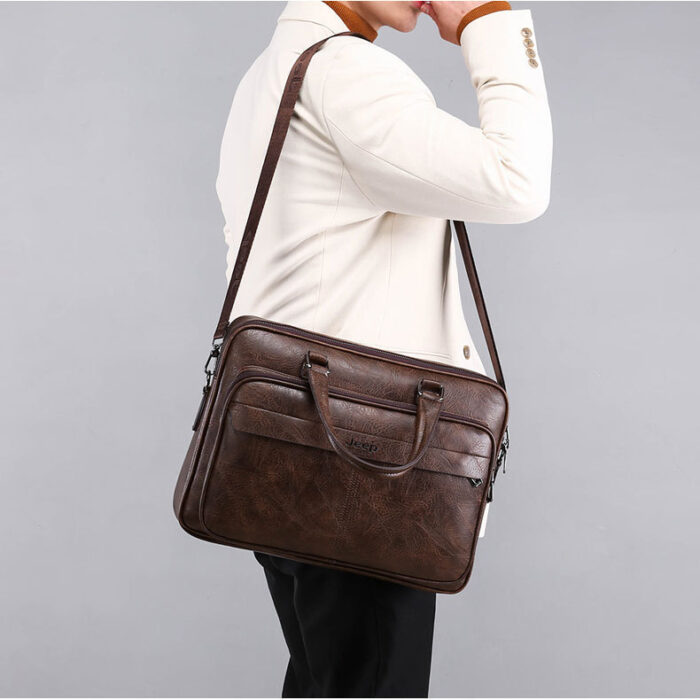 Bag Handbag Horizontal Shoulder Crossbody Business Briefcase Retro Large Capacity Bag NFPA001