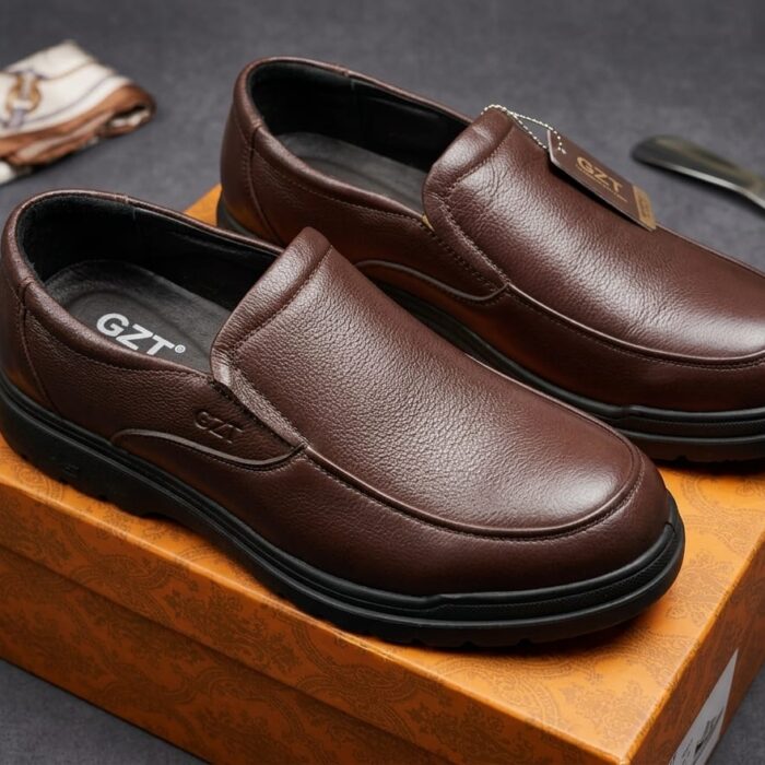 Genuine Leather Shoes Men's Fleece-Lined Cotton Shoes NFER129